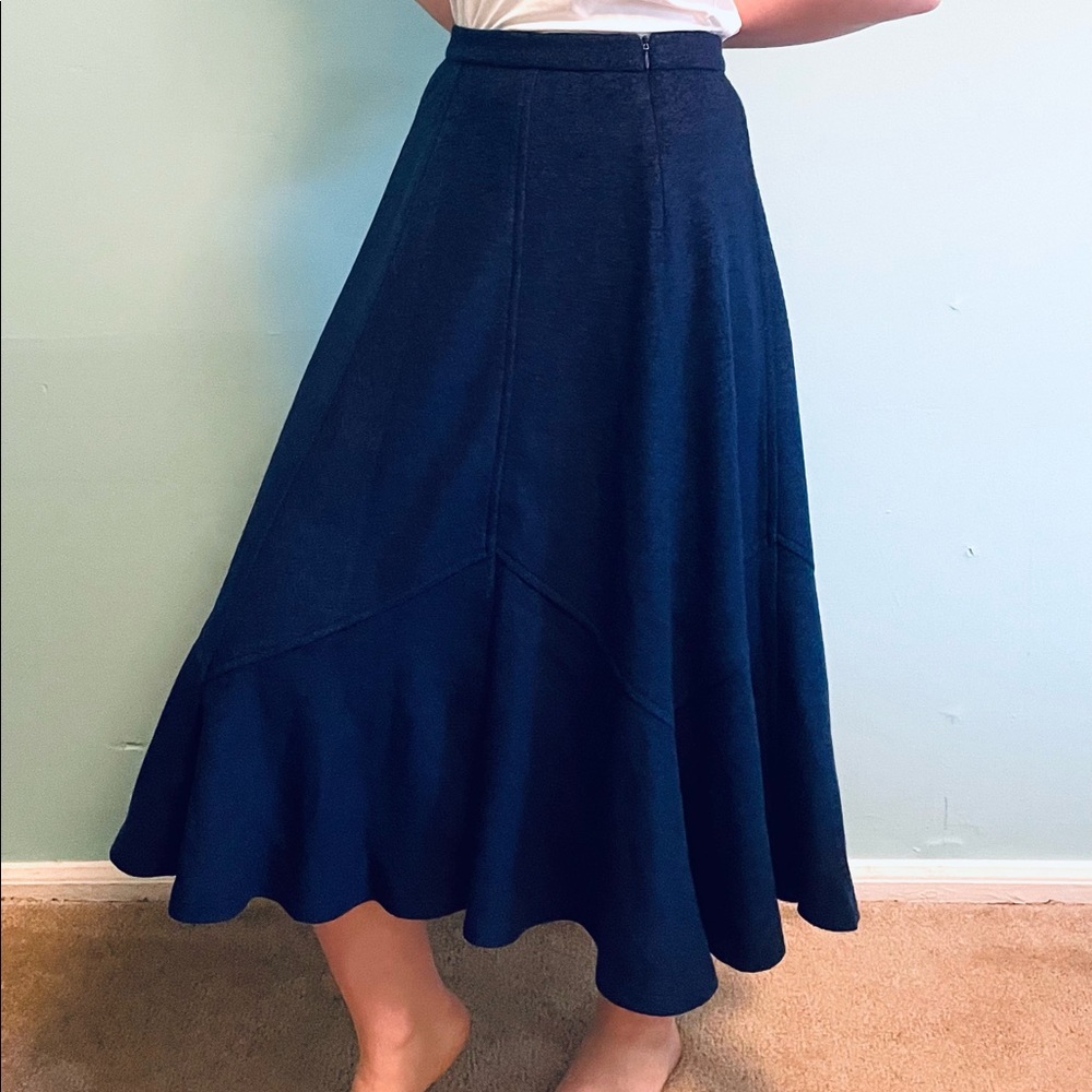 Xiaolizi blue wool midi skirt - 28w32l